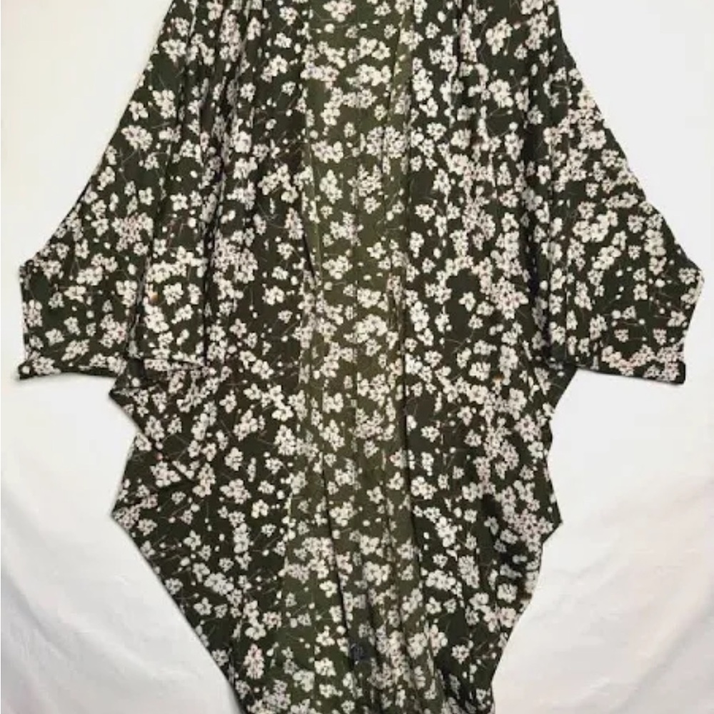 Anthropologie Black and White Floral Tunic